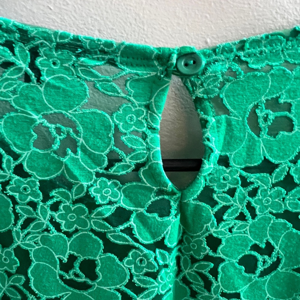 Topshop Vibrant Green Lace Blouse - Picture 3 of 6